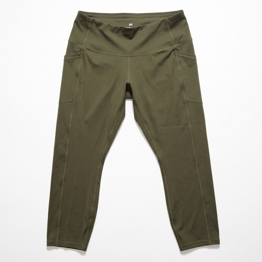 All in Motion Womens L Olive Green High Rise Pocket Leggings Athleisure Casual